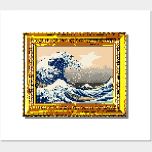 8-Bit The Great Wave off Kanagawa Posters and Art